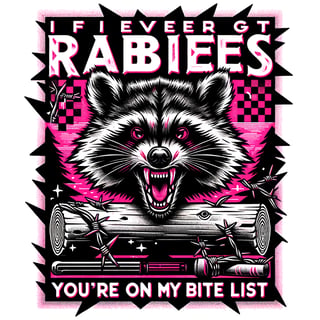 Fierce Engraved Raccoon Sticker Design