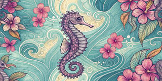 Vibrant Baby Seahorse in Ocean Currents