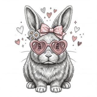 Vintage Chalk-Etch Rabbit Illustration