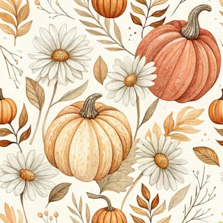 Warm-Toned Pumpkin Autumn Pattern