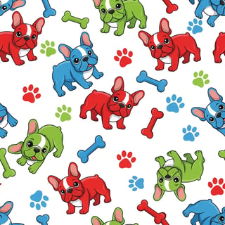 Colorful French Bulldog Pattern
