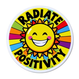 Cheerful Sun Radiate Positivity Badge