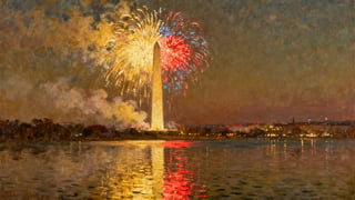 Fireworks Over Washington Monument