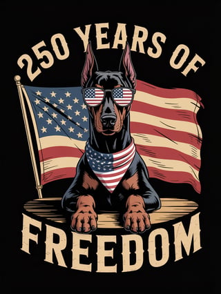 Patriotic Doberman Graphic Tee