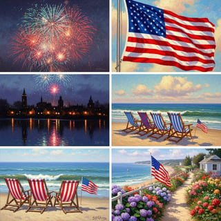 American Flag Oil Paintings Collection