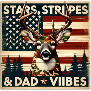 Buck with Camo and American Flag