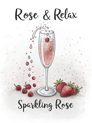 Hand-Drawn Watercolor Champagne Flute