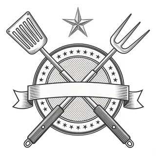 Minimalist BBQ Engraving Emblem
