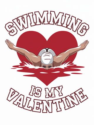 Swimming Is My Valentine Artwork