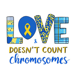 Vibrant LOVE Graphic for Down Syndrome Awareness