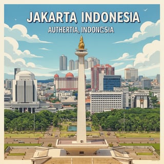 Jakarta Travel Poster Illustration