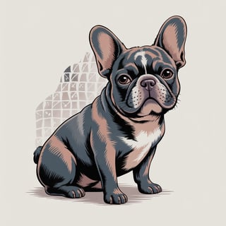 Bohemian Hand-Painted French Bulldog