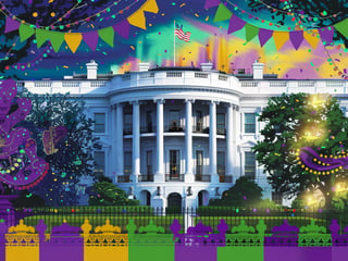 Vibrant Mardi Gras at the White House