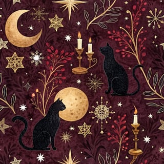 Maroon Gothmas Seamless Pattern