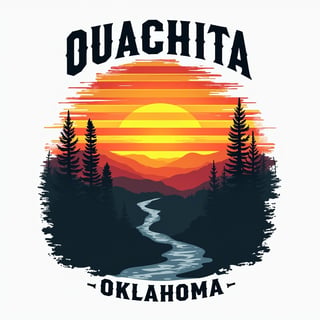 Ouachita Oklahoma Sunset T-Shirt Design