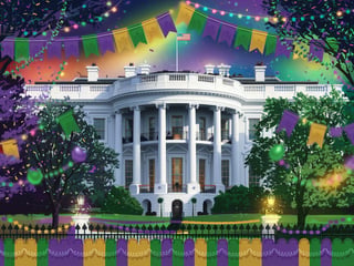 Vibrant Mardi Gras at the White House