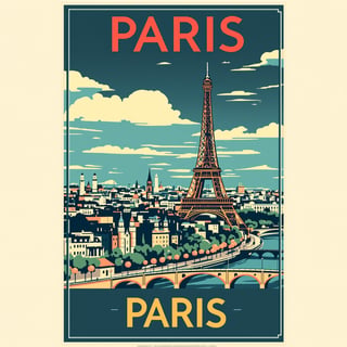 Vintage Paris Travel Poster