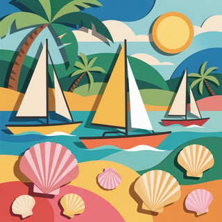 Florida Keys Cut-Paper Collage