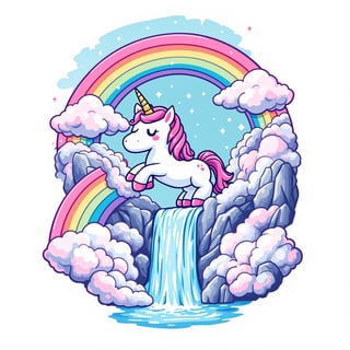 Kawaii Unicorn T-Shirt Design