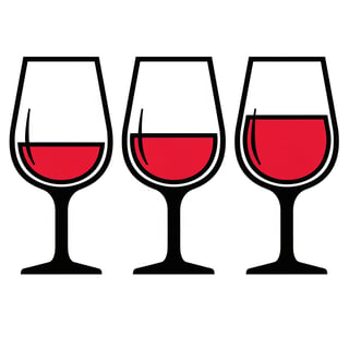 Three Wine Glasses Vector Illustration