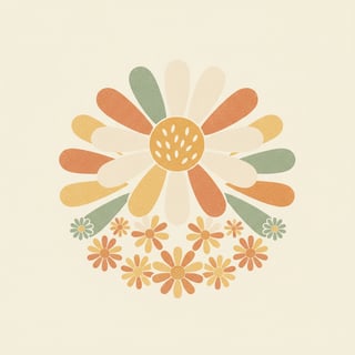 Boho Retro Daisy Floral Design