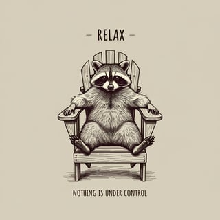 Relaxing Raccoon in Adirondack Chair