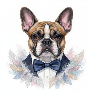 French Bulldog Wedding Portrait