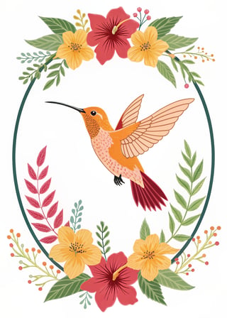 Stylized Hummingbird Vector Illustration