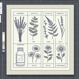 Minimalist Botanical Specimen Grid