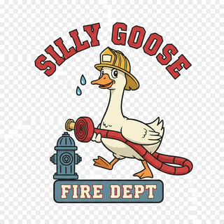 Humorous Firefighter Goose Graphic