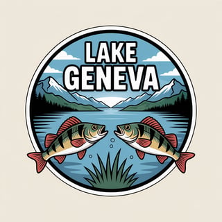 Lake Geneva Cartoon Badge