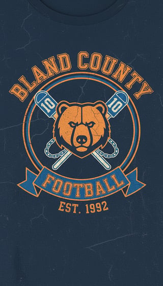 Vintage Bland County Football Graphic
