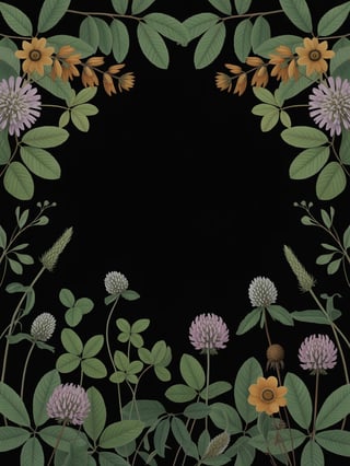 Rustic Wildflowers and Clover Frame