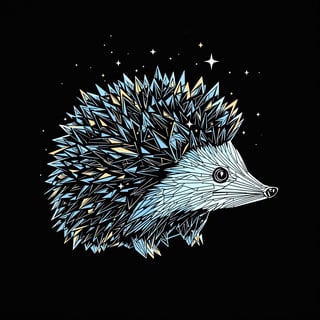Starry Night Hedgehog T-Shirt Design