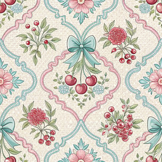 Vintage Coquette Damask Wallpaper