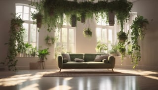 Calming Room with Hanging Plants