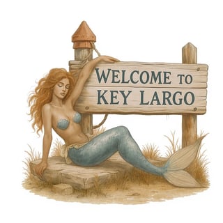 Old Florida Mermaid Key Largo Art
