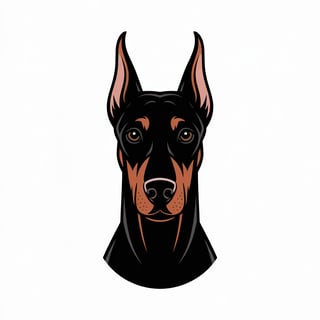 Minimalist Doberman Pinscher Illustration