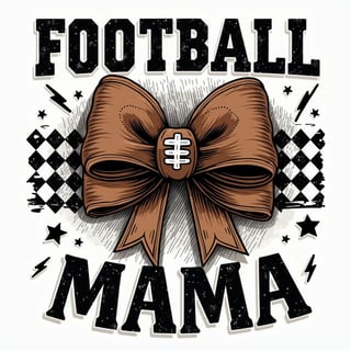 Vintage Football Bow Illustration
