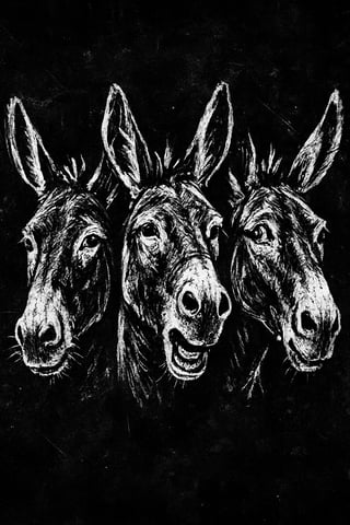 Expressive Donkey Heads Sketch