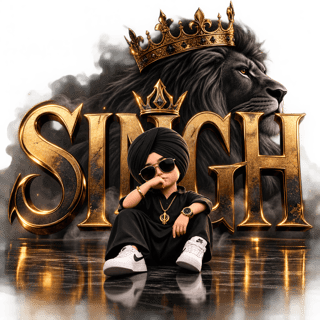 Luxury 'Singh' Backname with Turban Guy