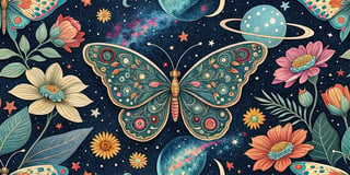 Cosmic Butterfly with Inspirational Quote