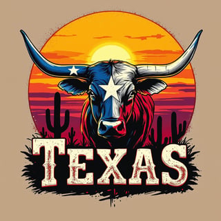 Vibrant Texas Longhorn T-Shirt Design