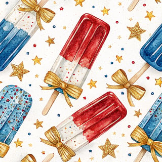 Glossy Patriotic Popsicles Pattern