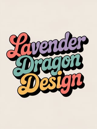 Retro Lavender Dragon Script Logo