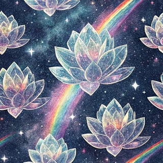 Translucent Crystal Petals with Rainbow Light