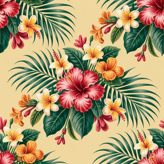Vintage Tropical Floral Tumbler Pattern