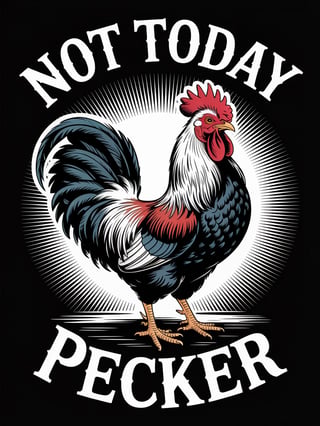 Vintage Woodcut Rooster Illustration