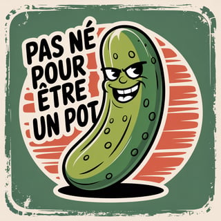 Funny Pickle Cartoon with Sarcastic Text