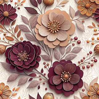 Elegant 3D Clay-Style Flowers Design